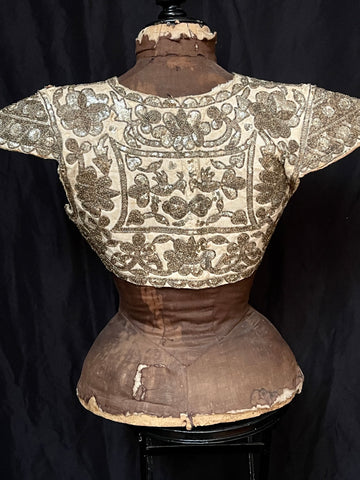 Antique Traditional Beaded and Sequinned Womans Bodice: C19th Tunisia