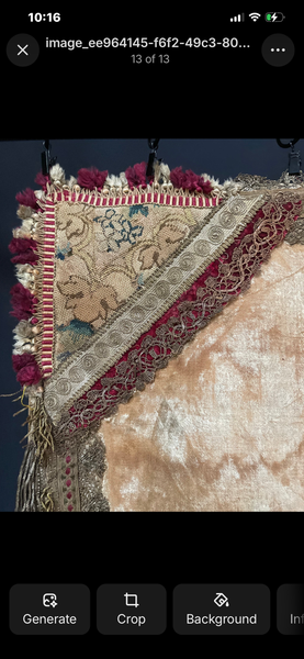 Early Embroidered Silk Velvet Church Wall Hanging With Madonna: C17th Italy