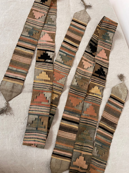 Antique Handwoven Andean Sash Ethnographic Traditional Costume: C19th Peru