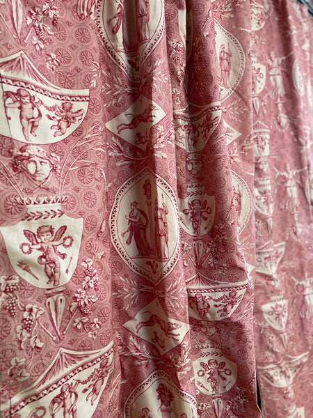 Antique Neo Classical Toile de Jouy Curtains Mulhouse ‘Pallas and Venus’: C19th France