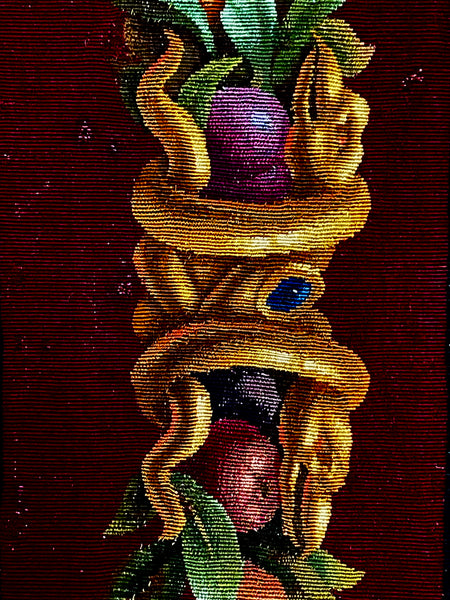 Fine Silk and Wool Tapestry Panel with Serpents and Fruit Museum Quality : C18th France