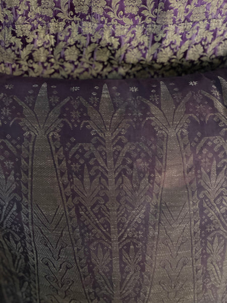 Bespoke Square Cushion Antique Silk Brocade: C19th Sumatra