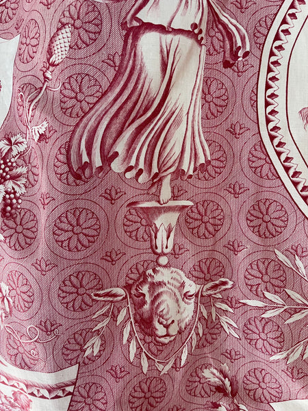 Antique Neo Classical Toile de Jouy Curtains Mulhouse ‘Pallas and Venus’: C19th France