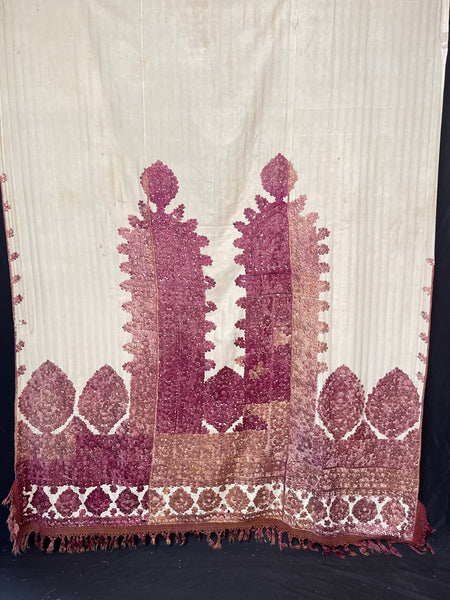 Antique Silk Embroidered Ceremonial Portier : Late C19th early C20th Rabat, Morocco