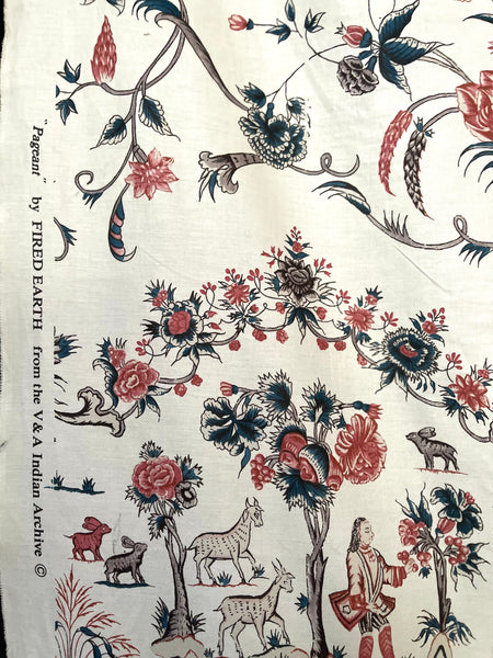 Vintage Chintz Printed Textile Yardage Inspired by Indian Archive V&A: C21st British