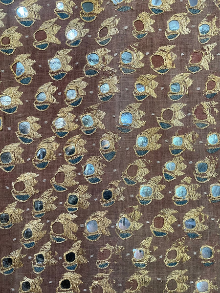Antique Traditional Floss Silk Embroidered and Mirrored Phulkari Wallhanging Interior Decor Collectable