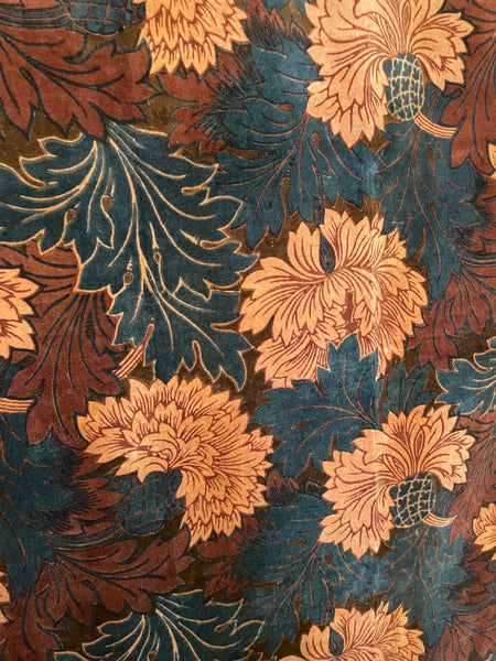"Chrysanthemum" Velvet designed by Arts and Crafts textile artist Lindsay Butterfield: ca 1890s, Britain