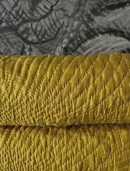 Handmade Antique Silk Boutis Quilt Border: C18th,Provence, France