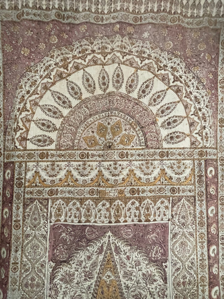 Antique Hand Block Printed Kalamkari Wallhanging: C19th India