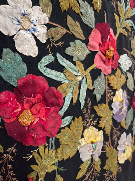 Traditional Folk Art Appliqué and Embroidered Wallhanging: C19th Muhu Island Estonia