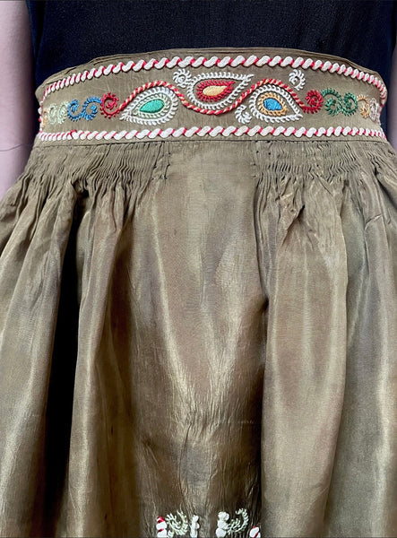 Traditional Folk Costume Silk Embroidered Apron: C1900 Eastern Europe