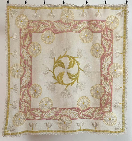 Antique Arts and Crafts Glasgow School Embroidered Panel: C1910 Britain