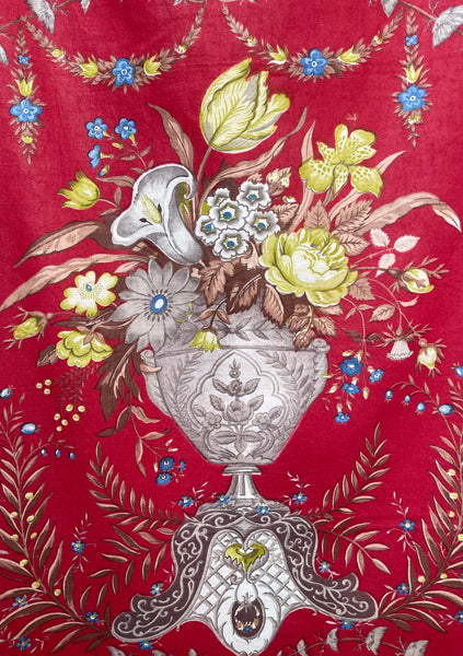 Pair Decorative Chinoiserie Panels with Urns and Florals: C20th Europe