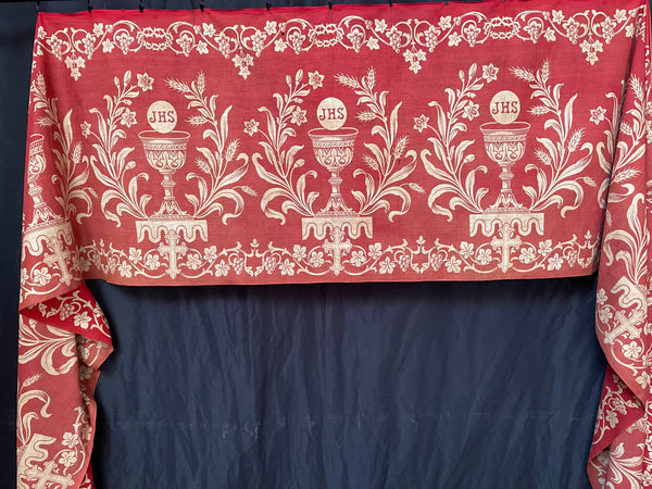 Arts & Crafts Printed Cotton Wall Hanging Banner Pelmet Gothic Ecclesiastical: C1900 Britain