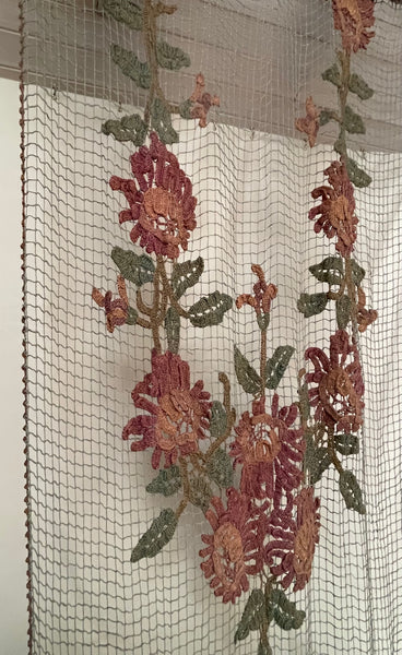 Large Size Art Deco Handmade Crochet Embroidered Wall Hanging: C1920s France