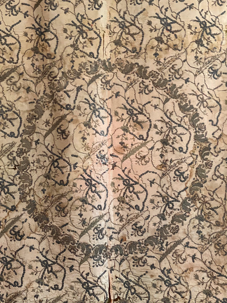 Antique Gilt Thread and Sequin Pink Silk Wallhanging: C18th Ottoman Turkey