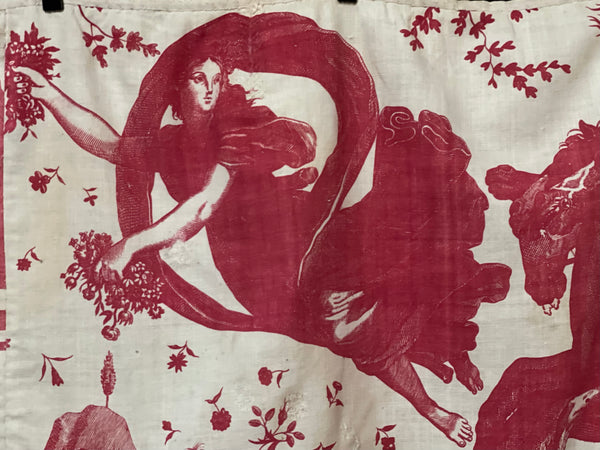 Antique Toile de Nantes ‘Chariot of Dawn’ Pelmet: C18th France