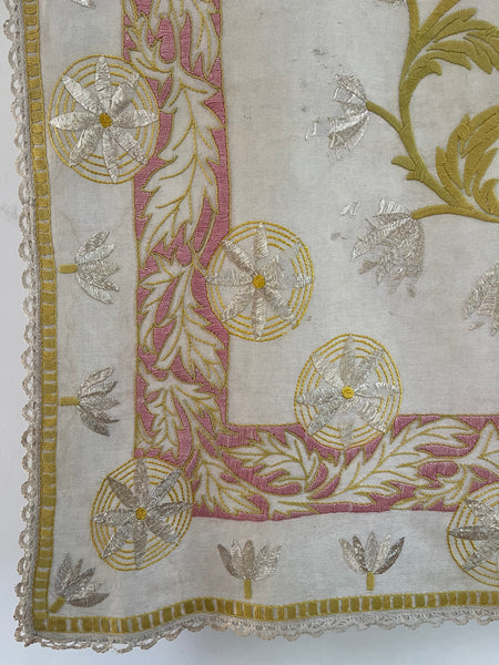 Antique Arts and Crafts Glasgow School Embroidered Panel: C1910 Britain