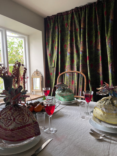 Rare Arts and Crafts Block Print Peacock Textile, Printed India (for European market) C1890