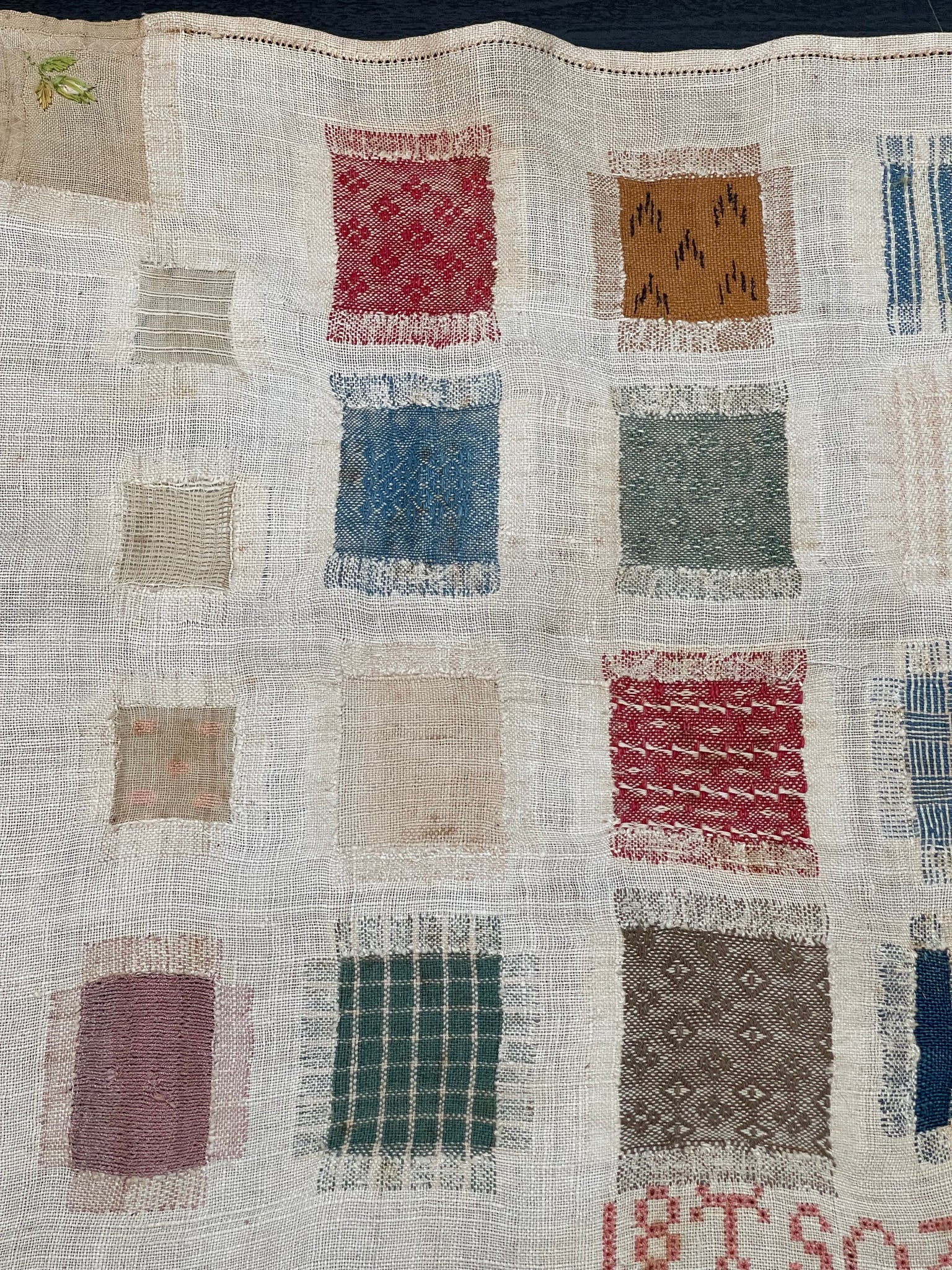 Antique Fine Silk Darning Sampler Museum Worthy: C1807 Britain