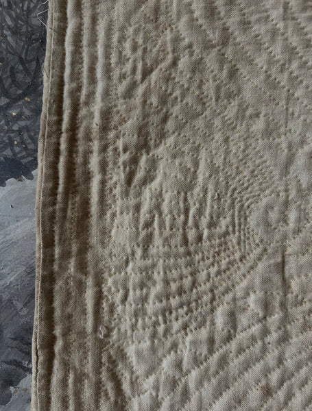 Handmade Antique Silk Boutis Quilt Border: C18th,Provence, France