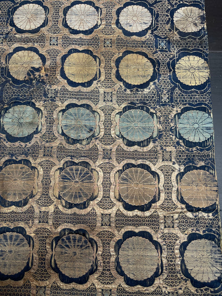 Rare Fine Antique Japanese (Kinran) Silk and Gilt Thread Brocade: C18th Edo period, Japan