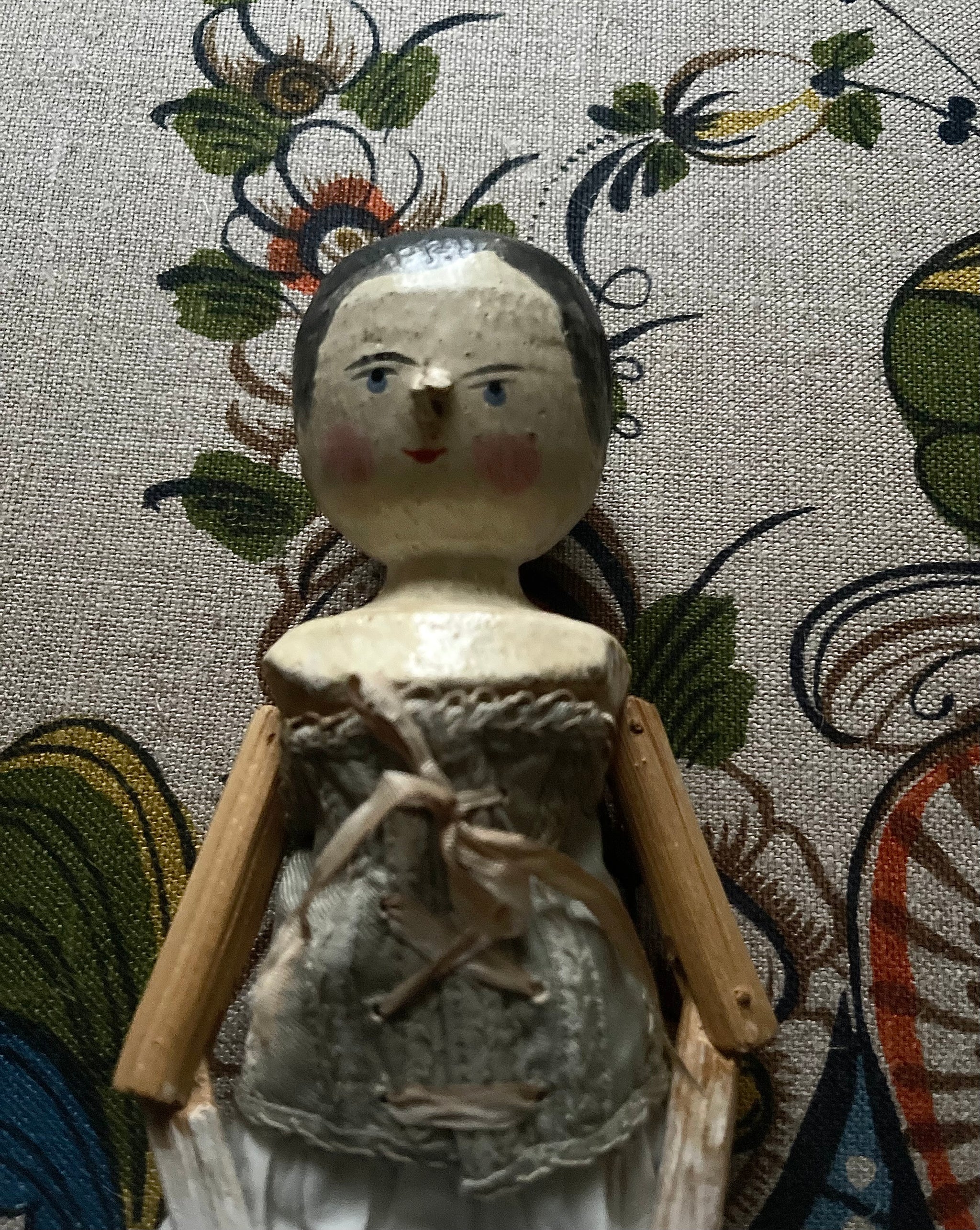 【SALE】ドイツ アンティークペグドール Grodnertal 木の人形 Antique Wooden Peg Dolls Grodnertal Wooden Dolls Toy