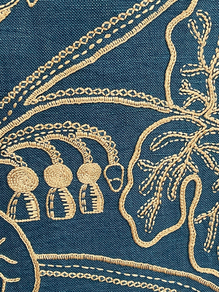 Antique Arts and Crafts Silk Embroidered Bedcover, Curtain,Wallhanging: C1900 Europe