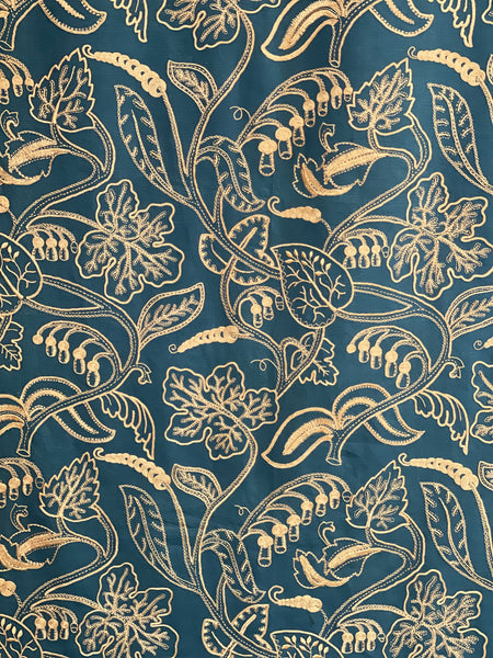 Antique Arts and Crafts Silk Embroidered Bedcover, Curtain,Wallhanging: C1900 Europe