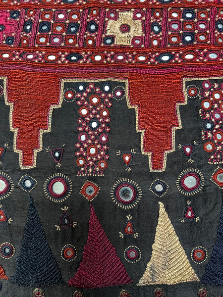 Fine Antique Silk Embroideries Shisha Mirrors: C19th Gujarat, India