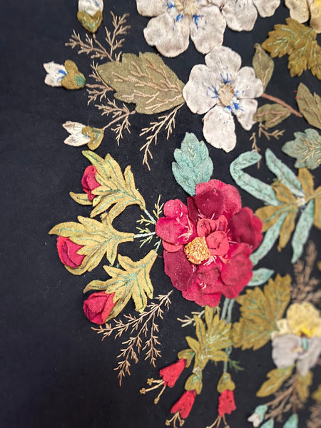 Traditional Folk Art Appliqué and Embroidered Wallhanging: C19th Muhu Island Estonia