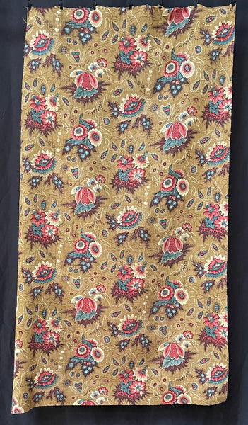 Antique Indienne Floral Printed Cotton Textile : C19th France
