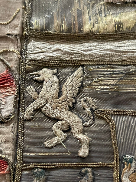 Antique Rare Ancient Embroidered Armorial Coat of Arms: C16th Europe