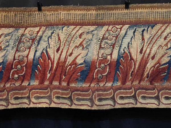 Rare Antique Aubusson Fine Tapestry Border: C18th France