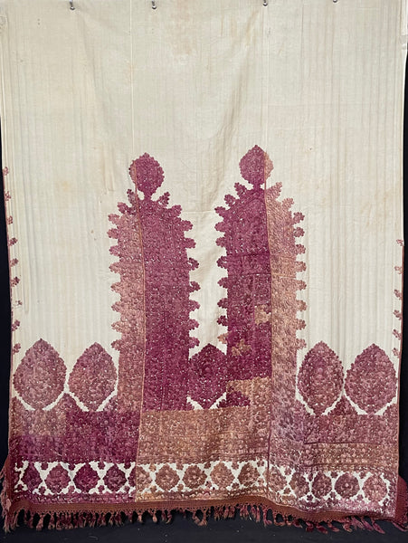 Antique Silk Embroidered Ceremonial Portier : Late C19th early C20th Rabat, Morocco
