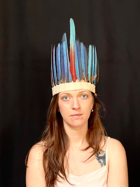 Collectable Amazonian Tribal Feather Headdress: C20th South America