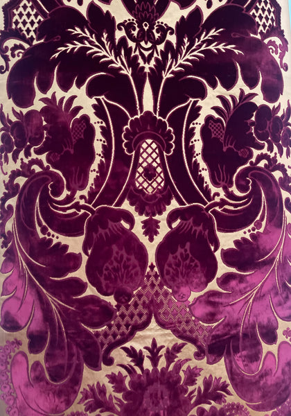 Rare Antique Cut Silk Velvet Panel Handmade Venetian Ciséle: 17th Century, Venice, Italy