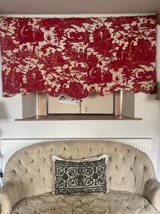 Antique Quilted Toile de Jouy Pelmet: C18th  Jean-Pierre Meillier et Cie in Beautriran