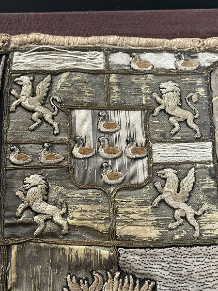 Antique Rare Ancient Embroidered Armorial Coat of Arms: C16th Europe