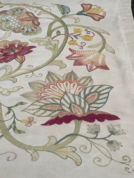 Antique Arts and Crafts Jacobean Revival Crewelwork Wallhanging with Tree of Life: C1900 Britain