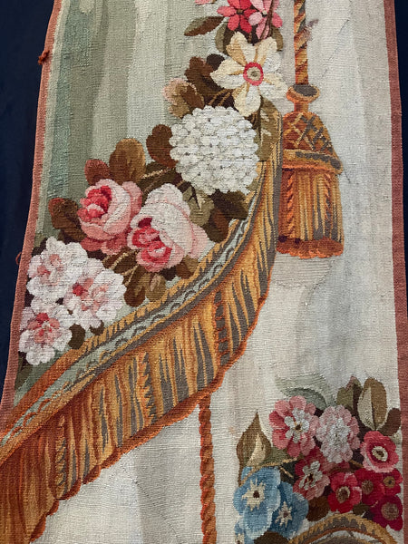 Pair Trompe L’oeil Aubusson Tapestry Portier Wall Hangings: C18th France