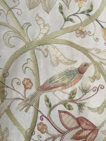 Antique Arts and Crafts Jacobean Revival Crewelwork Wallhanging with Tree of Life: C1900 Britain