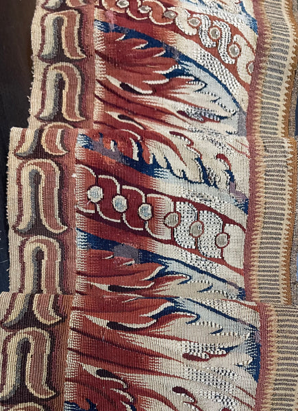 Rare Antique Aubusson Fine Tapestry Border: C18th France