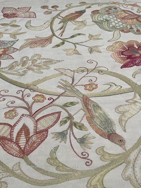 Antique Arts and Crafts Jacobean Revival Crewelwork Wallhanging with Tree of Life: C1900 Britain