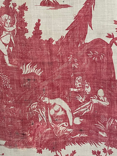 Large Panel Antique Toile de Nantes Chariot of Dawn: C18th Nantes, France