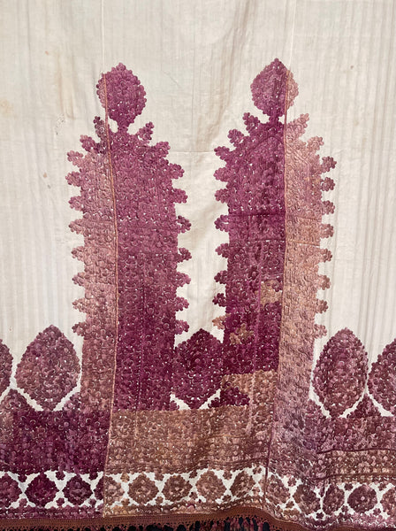 Antique Silk Embroidered Ceremonial Portier : Late C19th early C20th Rabat, Morocco