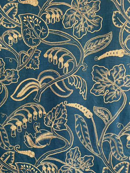Antique Arts and Crafts Silk Embroidered Bedcover, Curtain,Wallhanging: C1900 Europe