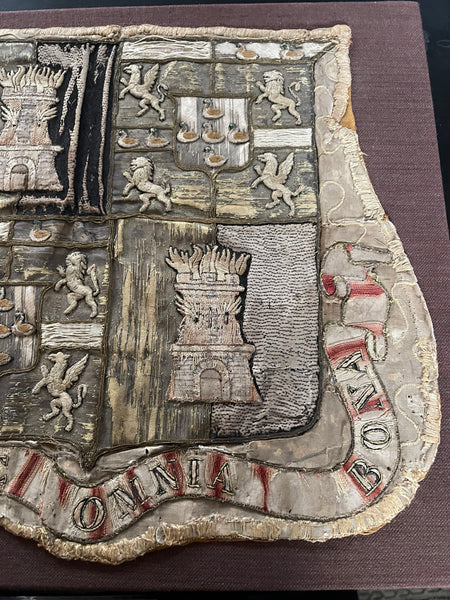 Antique Rare Ancient Embroidered Armorial Coat of Arms: C16th Europe