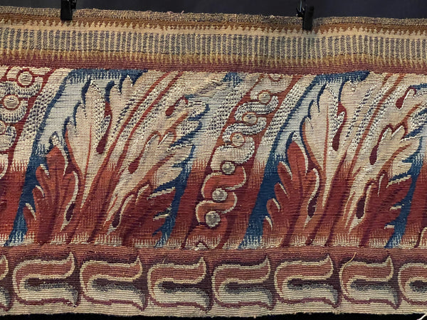 Rare Antique Aubusson Fine Tapestry Border: C18th France