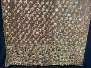 Antique Traditional Floss Silk Embroidered and Mirrored Phulkari Wallhanging Interior Decor Collectable